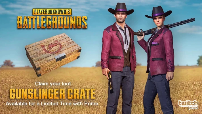 TWITCH PRIME PUBG 3 SETS Crates✅JUNGLE+PILOT+GUNSLINGER