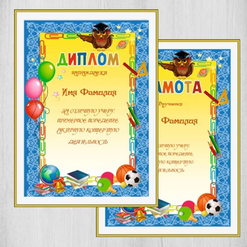 Диплом/грамота для школ №14