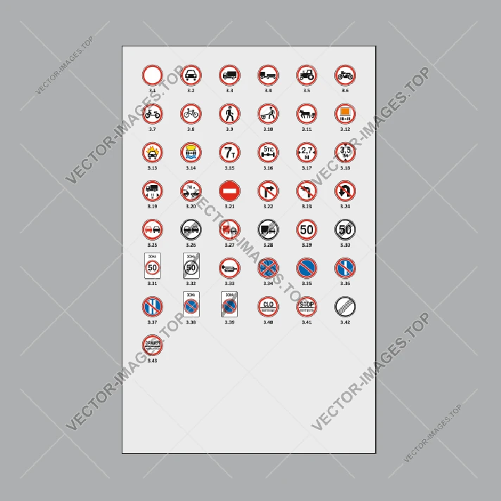 Road signs of Ukraine 2019, Vector image (vinyl-ready)