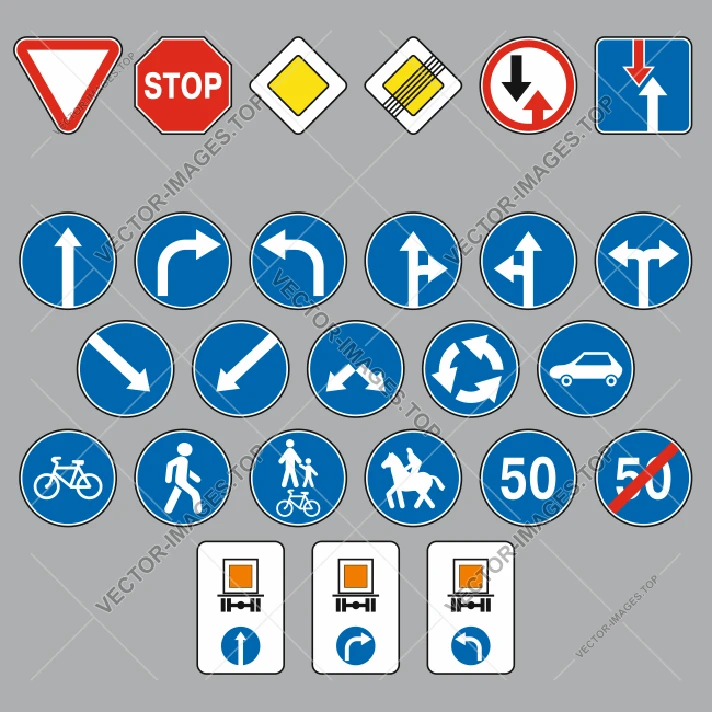 Road Signs of Ukraine - Mandatory, Vector image