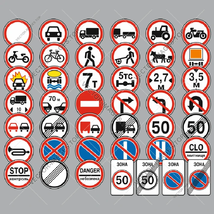 Road signs of Ukraine - Forbidding, Vector image