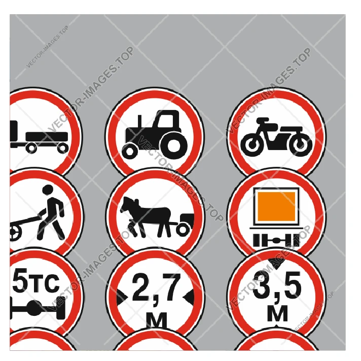 Road signs of Ukraine - Forbidding, Vector image