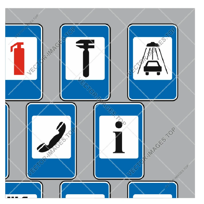 Road signs of Ukraine - Signs of service, Vector image