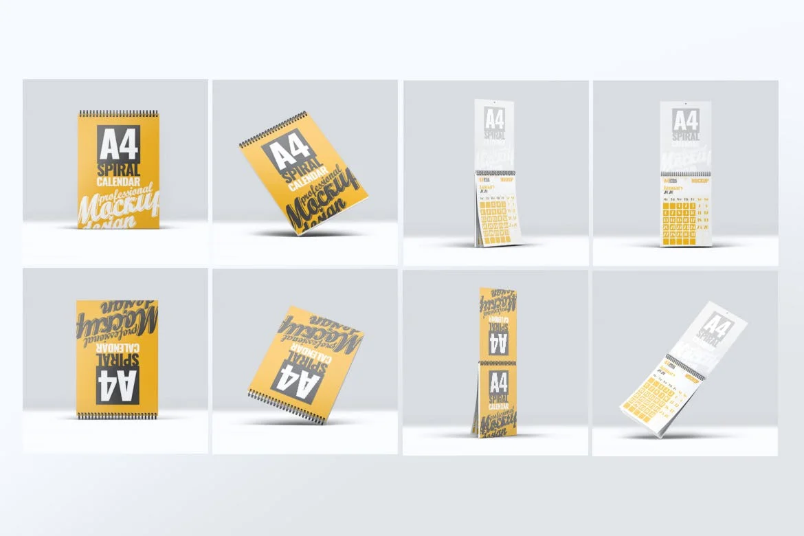 A4 Spiral Calendar Mock-Up