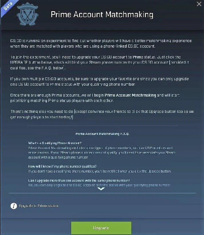 CS:GO Prime ( SDA Auth) CSGO PRIME ACCOUNT REGION FREE