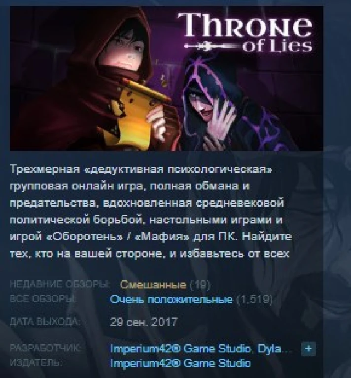 Throne of Lies The Online Game of Deceit STEAM KEY 💎