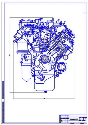 Продольный и поперечный разрезы двигателя 6ЧН 12/12