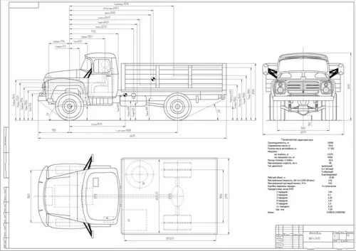 Чертеж Автомобиль ЗИЛ-431410