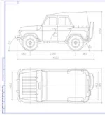 Чертеж Автомобиль УАЗ - 3151