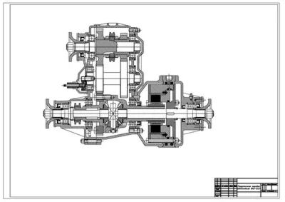 Чертеж раздаточной коробки автомобиля  ВАЗ-2121