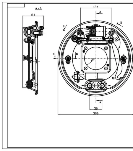 Чертеж тормозного барабана автомобиля ГАЗ-2410