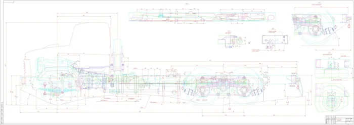 Чертеж шасси автомобиля КрАЗ-65053