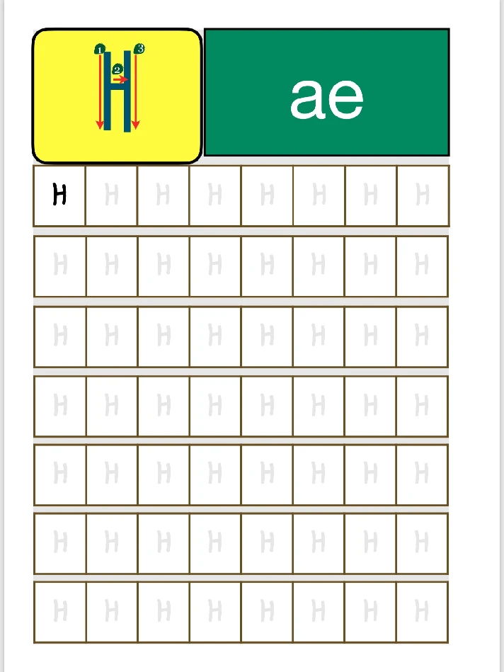 Korean alphabet handwriting