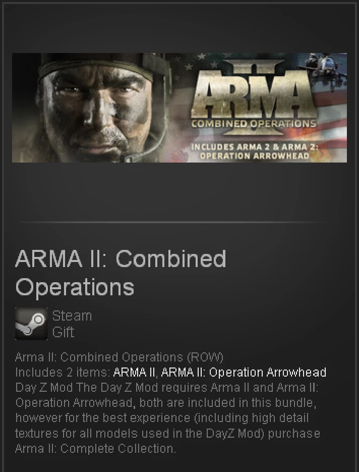 Arma II 2 Combined Operations (Steam gift /Region free)