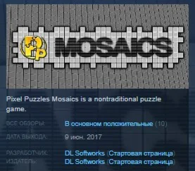 Pixel Puzzles Mosaics STEAM KEY REGION FREE GLOBAL