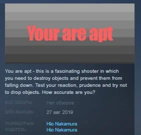 You are apt STEAM KEY REGION FREE GLOBAL