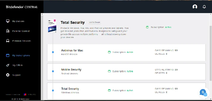 Bitdefender Total Security 2020/2019 6 months 5-PC