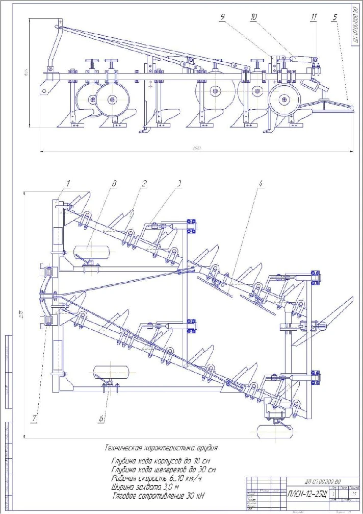 Modernization of the plow. Graduation project drawings