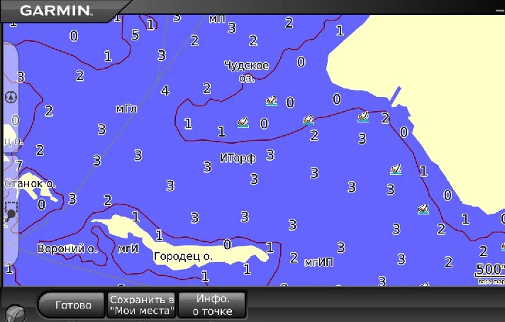 Map of the Pskov-Peipsi Lake for GARMIN