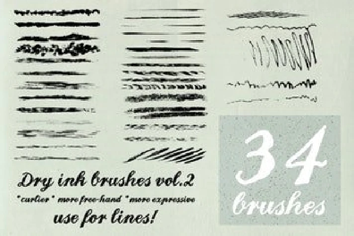 Dry Ink Brushes for Adobe Illustrator vol.2