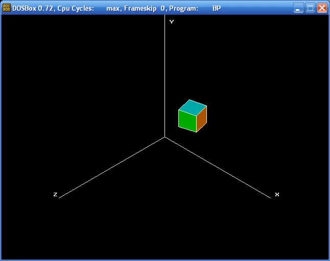 Проекции (Гексаэдр, Изометрия, Turbo Pascal)