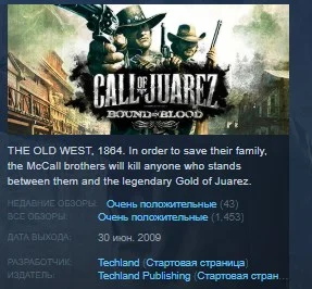 Call of Juarez: Bound in Blood Узы Крови 💎STEAM KEY
