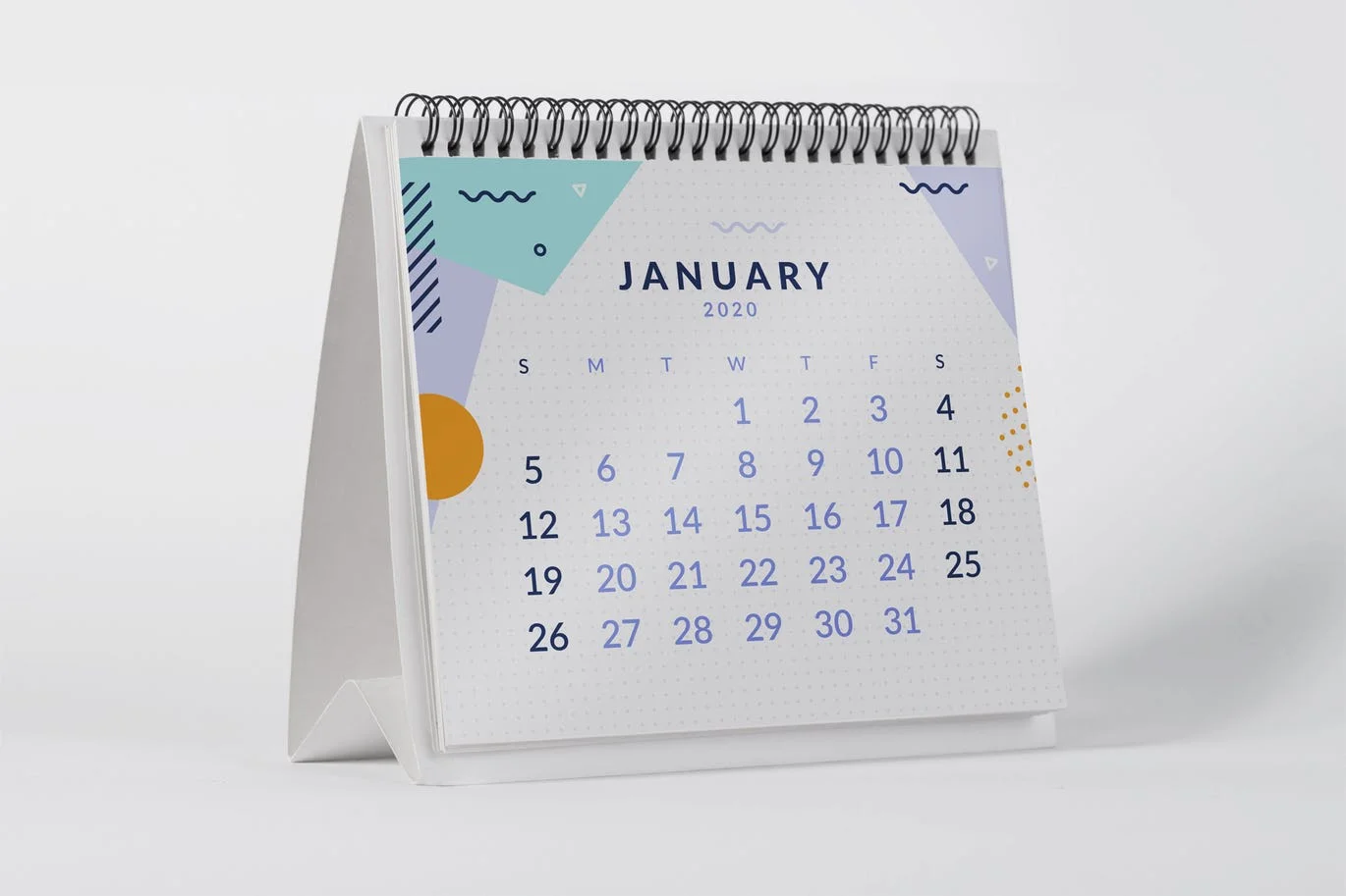 2020 Desktop Calendar Mock Up