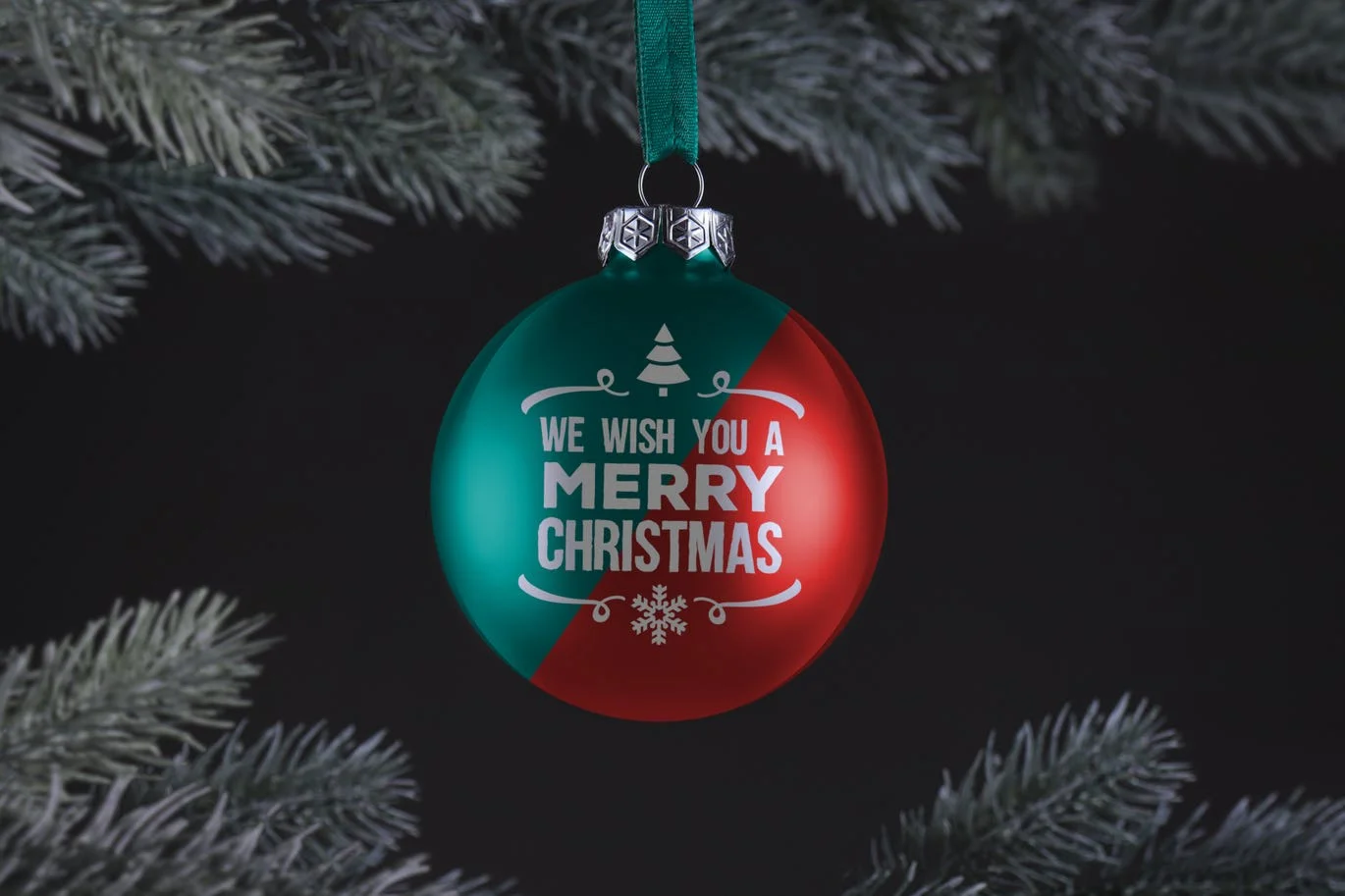 Christmas ball ornament mockup
