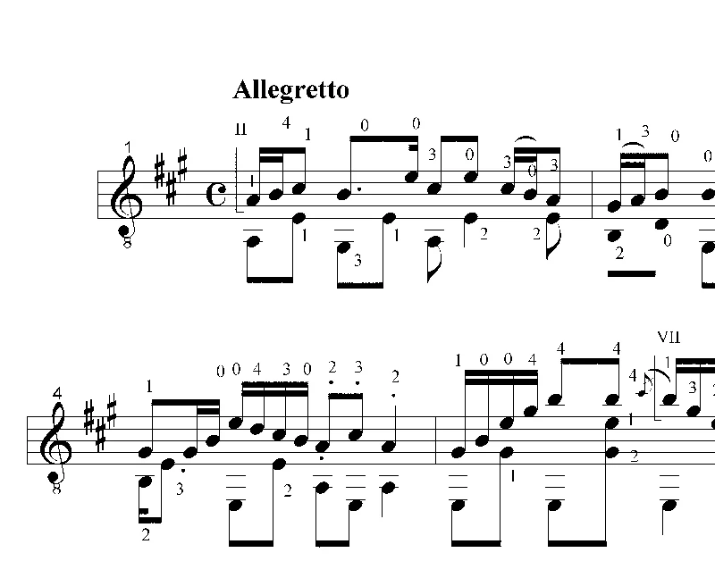 Веселый танец (для гитары)