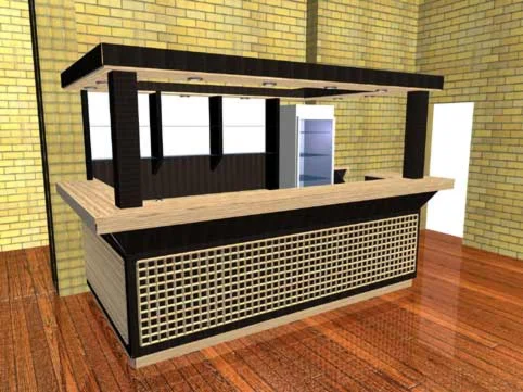 Барная стойка (материал дерево двух цветов) 3Dmax 7