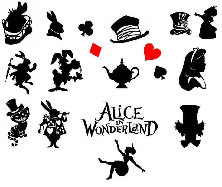 Alice in Wonderland svg,cut files,silhouette clipart