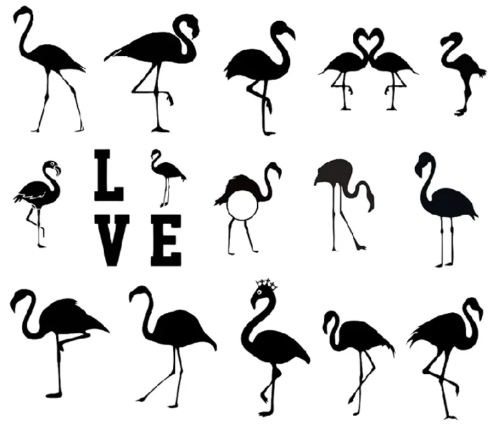 Flamingo svg,cut files,silhouette clipart,vinyl files,v