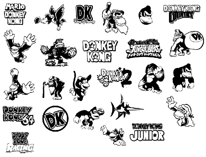 Donkey Kong svg,cut files,silhouette clipart,vinyl file