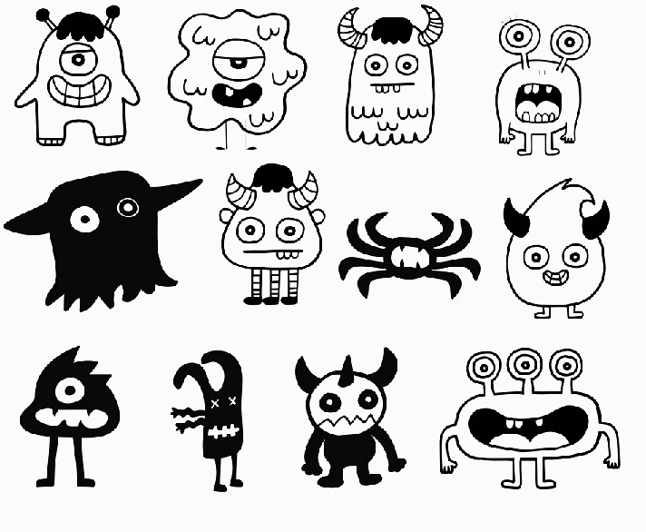 Monster svg,cut files,silhouette clipart,vinyl files,ve