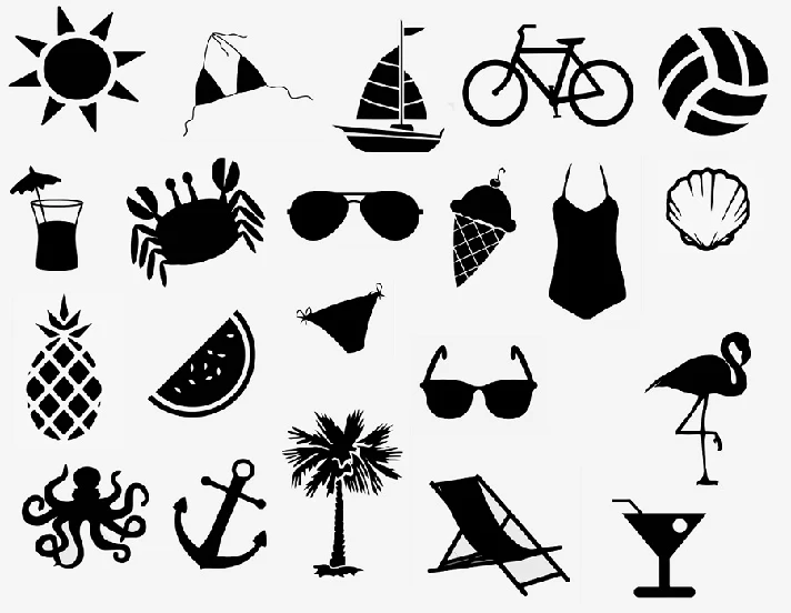 Summer svg,cut files,silhouette clipart,vinyl files,vec