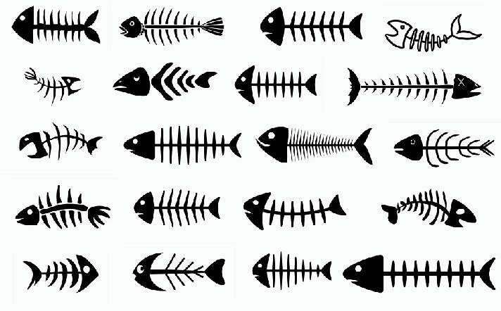 Fish bone svg,cut files,silhouette clipart,vinyl files,