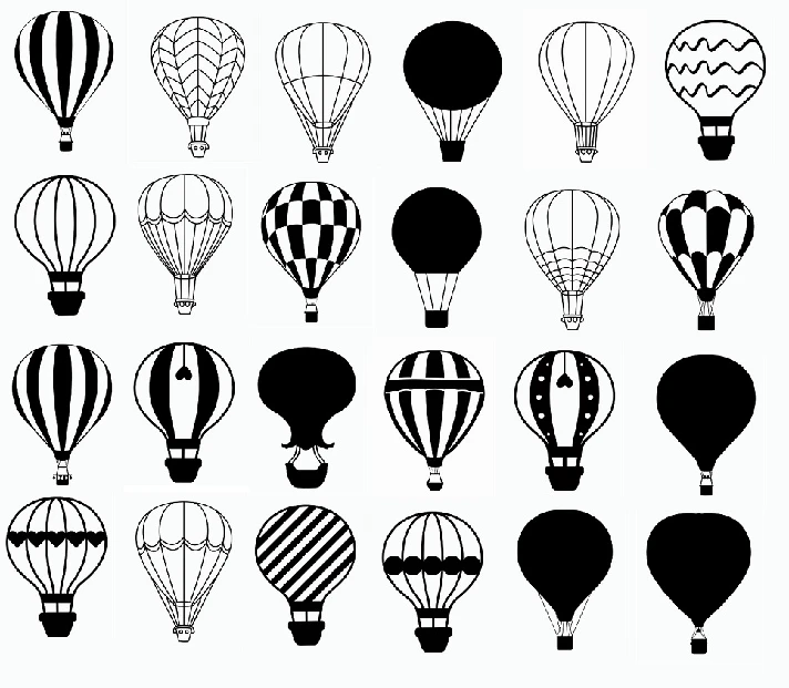 Hot Air Balloon svg,cut files,silhouette clipart,vinyl