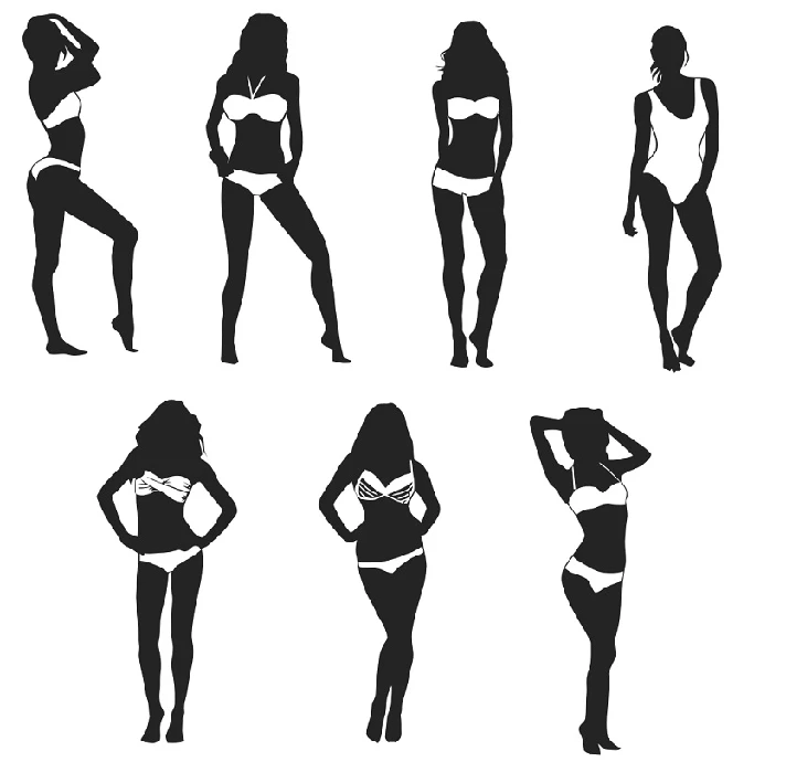 BIKINI GIRL svg,cut files,silhouette clipart,vinyl file