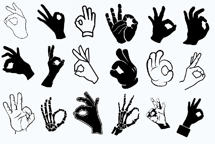 OK Hand Sign svg,cut files,silhouette clipart,vinyl fil