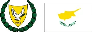 герб и флаг Кипра в векторе