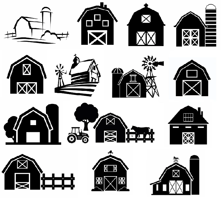 Barn svg,cut files,silhouette clipart,vinyl files,vecto