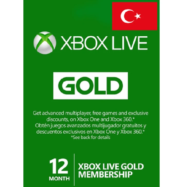 ✅ 🏅 Xbox Live Gold 12 Month Membership Turkey