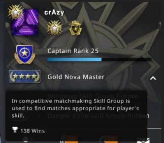 csgo prime Rank gn4 Loyalty badge+service medal 2019