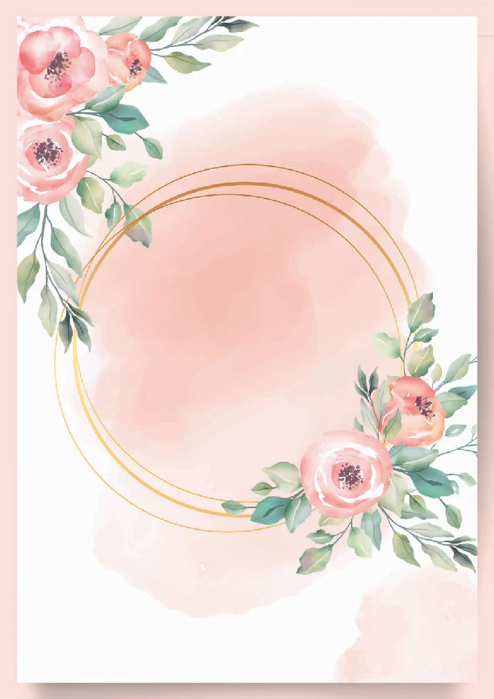 floral pink background for invitation cards 1 side