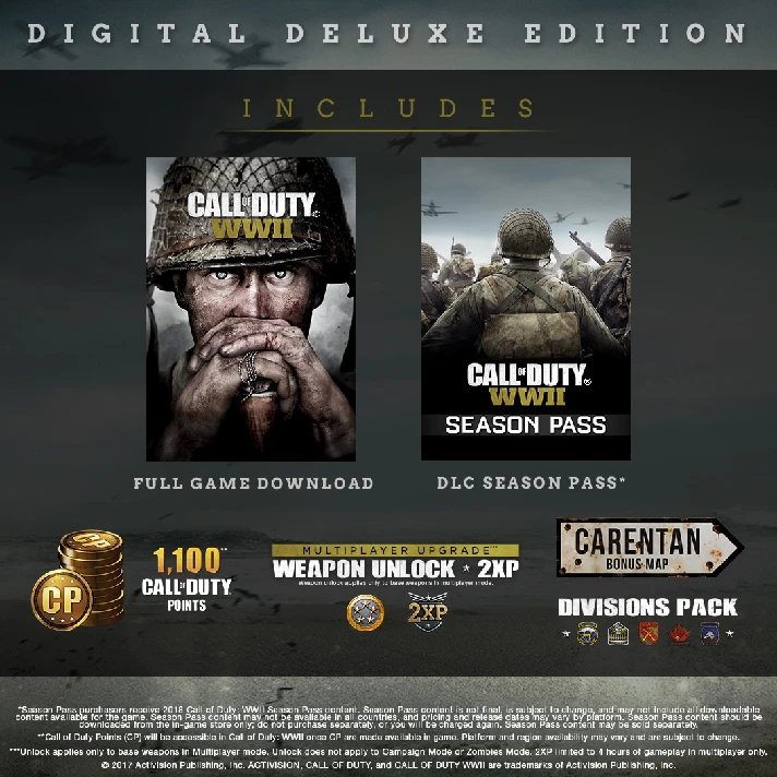 ✅ Call of Duty: WWII - Digital Deluxe XBOX ONE KEY 🔑