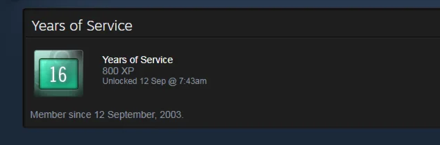 5 Digits Steam account 12 September 2003 Low ID