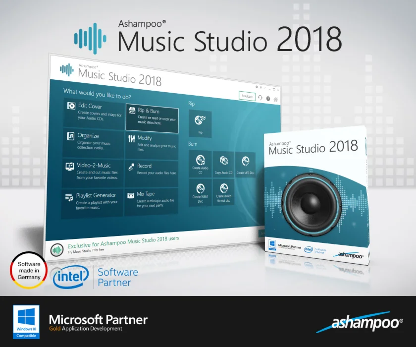 Ashampoo Music Studio 2018 (пожизненная лицензия)(Ключ)