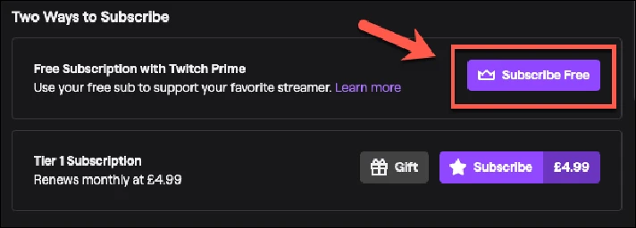 Twitch Prime gift sub ✅