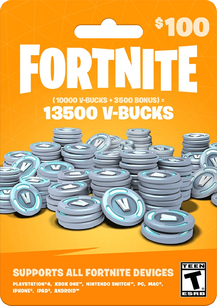 Fortnite 13500 V-Bucks Gift Card all platforms