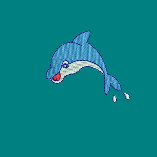 Машинная вышивка Дельфин